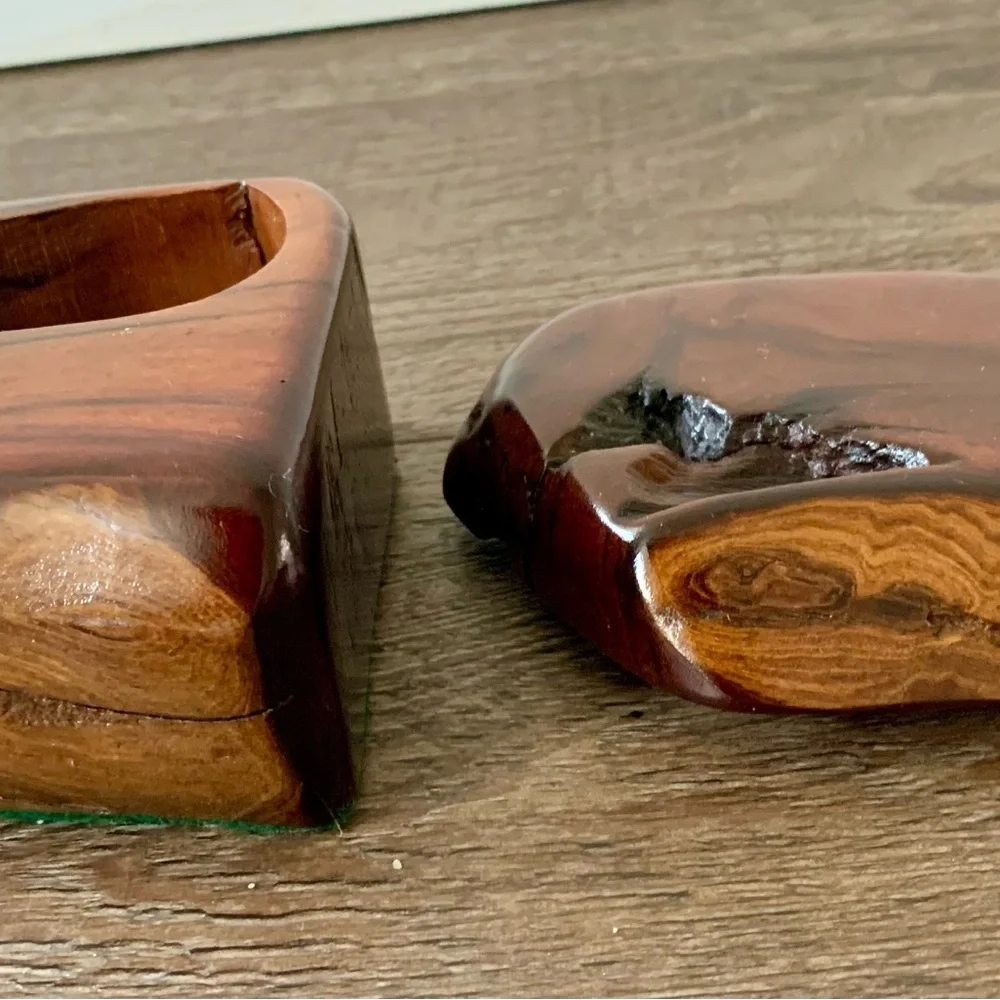 Vintage Wooden Ring Box Red Wood Rustinc Box Handmade